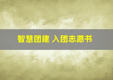 智慧团建 入团志愿书